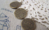Accessories - 10 Pcs Of Antique Bronze Lovely Round Flower Pendant Charms 17x20mm A2211