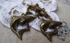 Accessories - 10 Pcs Of Antique Bronze Lovely Shark Charms 20x24mm A3353