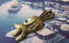 Accessories - 10 Pcs Of Antique Bronze Lovely Shy Rabbit Charms 11x35mm A3600