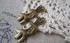 Accessories - 10 Pcs Of Antique Bronze Lovely Shy Rabbit Charms 11x35mm A3600