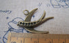 Accessories - 10 Pcs Of Antique Bronze Lovely Swallow Bird Charms 25x32mm A3065