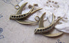 Accessories - 10 Pcs Of Antique Bronze Lovely Swallow Bird Charms 25x32mm A3065