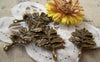 Accessories - 10 Pcs Of Antique Bronze Lovely Tree Pendants Charms Back Loop 18x31mm A391