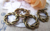 Accessories - 10 Pcs Of Antique Bronze Lovely Twisted Coiled Ring Connectors 15mm A304