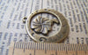 Accessories - 10 Pcs Of Antique Bronze Lucky Flower Ring Charms 25mm A1963