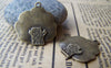 Plants & Trees - 10 pcs Antique Bronze Blank Tree Charms Pendants 22x22mm A395