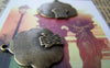 Plants & Trees - 10 pcs Antique Bronze Blank Tree Charms Pendants 22x22mm A395