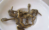 Accessories - 10 Pcs Of Antique Bronze Merry Go Round Unicorn Horse Pendant Charms Connector 42x42mm A5237