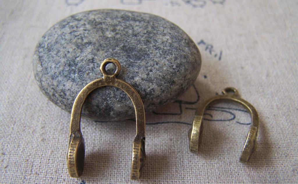 Accessories - 10 Pcs Of Antique Bronze Mini Headphone Charms 18x27mm A4243