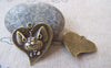 Accessories - 10 Pcs Of Antique Bronze Mouse Heart Charms 24x25mm A3961