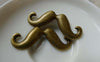 Accessories - 10 Pcs Of Antique Bronze Moustache Pendant Charms Two Loops 16x44mm A5571