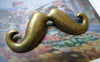 Accessories - 10 Pcs Of Antique Bronze Moustache Pendant Charms Two Loops 16x44mm A5571