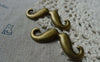 Accessories - 10 Pcs Of Antique Bronze Moustache Pendant Charms Two Loops 16x44mm A5571