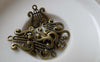Accessories - 10 Pcs Of Antique Bronze Musice Instrument Harp Charms 15x17mm A7036