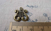 Accessories - 10 Pcs Of Antique Bronze Musice Instrument Harp Charms 15x17mm A7036
