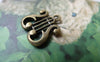 Accessories - 10 Pcs Of Antique Bronze Musice Instrument Harp Charms 15x17mm A7036