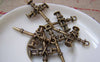 Accessories - 10 Pcs Of Antique Bronze Nail Cross Charms Pendants 19x35mm A1419