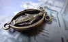 Accessories - 10 Pcs Of Antique Bronze Nun Maria Three Loops Connectors Charms 12x24mm A6497