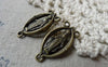 Accessories - 10 Pcs Of Antique Bronze Nun Maria Three Loops Connectors Charms 12x24mm A6497