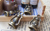 Accessories - 10 Pcs Of Antique Bronze Oil Hurricane Lamp Charms 10x20mm A1451
