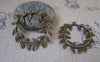 Accessories - 10 Pcs Of Antique Bronze Olive Leaf Wreath Charms Pendants 38x38mm A2238