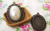Accessories - 10 Pcs Of Antique Bronze Oval Cameo Base Settings Match 18x25mm Cabochon A3397