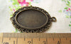 Accessories - 10 Pcs Of Antique Bronze Oval Cameo Base Settings Match 18x25mm Cabochon A3397