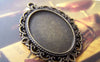 Accessories - 10 Pcs Of Antique Bronze Oval Cameo Base Settings Match 18x25mm Cabochon A3397