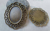 Accessories - 10 Pcs Of Antique Bronze Oval Cameo Base Settings Match 18x25mm Cabochon A5917