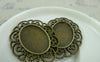 Accessories - 10 Pcs Of Antique Bronze Oval Cameo Base Settings Match 18x25mm Cabochon A5917