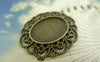 Accessories - 10 Pcs Of Antique Bronze Oval Cameo Base Settings Match 18x25mm Cabochon A5917