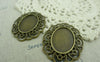 Accessories - 10 Pcs Of Antique Bronze Oval Cameo Base Settings Match 18x25mm Cabochon A5917