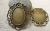 Accessories - 10 Pcs Of Antique Bronze Oval Cameo Base Settings Match 18x25mm Cabochon A6167