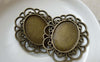 Accessories - 10 Pcs Of Antique Bronze Oval Cameo Base Settings Match 18x25mm Cabochon A6167