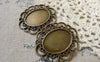 Accessories - 10 Pcs Of Antique Bronze Oval Cameo Base Settings Match 18x25mm Cabochon A6167