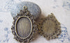 Accessories - 10 Pcs Of Antique Bronze Oval Cameo Cabochon Base Settings Match 18x25mm Cab A5598