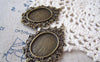 Accessories - 10 Pcs Of Antique Bronze Oval Cameo Cabochon Base Settings Match 18x25mm Cab A5598