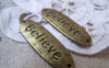 Accessories - 10 Pcs Of Antique Bronze Oval Connector Charms 12x35mm A490