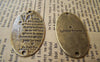 Accessories - 10 Pcs Of Antique Bronze Oval Connector Charms 20x35mm A1591