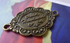 Accessories - 10 Pcs Of Antique Bronze Oval Connector Charms 25x40mm A5359