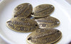 Accessories - 10 Pcs Of Antique Bronze Oval Embossed Handmade Connector Charms 19x32mm A515