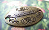 Accessories - 10 Pcs Of Antique Bronze Oval Embossed Handmade Connector Charms 19x32mm A515