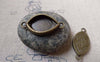 Accessories - 10 Pcs Of Antique Bronze Oval Eye Connector Charms 15x30mm A6389