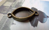 Accessories - 10 Pcs Of Antique Bronze Oval Eye Connector Charms 15x30mm A6389