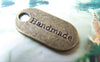Accessories - 10 Pcs Of Antique Bronze Oval Handmade Charms 12.5x24mm A485