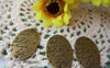 Accessories - 10 Pcs Of Antique Bronze Oval Handwriting Connector Charms 19x34mm A482