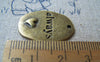 Letters & Numbers - 10 pcs Antique Bronze Always Heart Oval Charms 18x25mm A1597