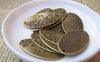 Accessories - 10 Pcs Of Antique Bronze Oval Horse Connector Charms 20x35mm A2484