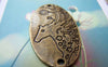 Accessories - 10 Pcs Of Antique Bronze Oval Horse Connector Charms 20x35mm A2484
