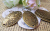 Accessories - 10 Pcs Of Antique Bronze Oval Horse Connector Charms 20x35mm A2484